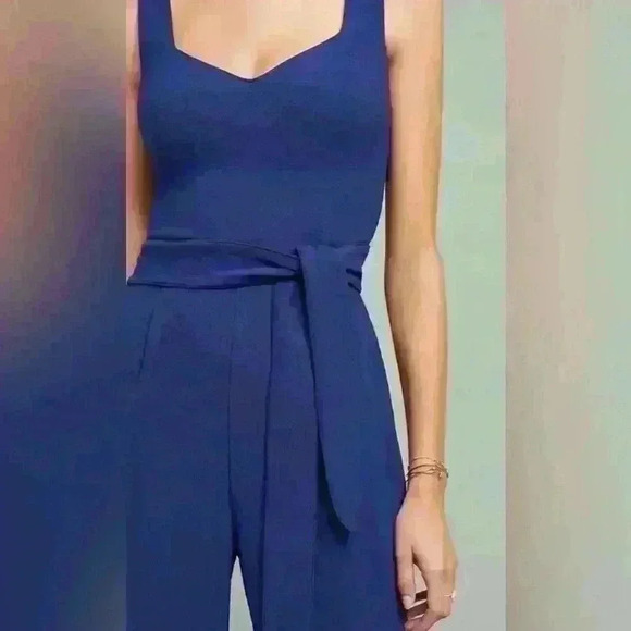 Anthropologie The Essential Jumpsuit Blue Size 2 - Picture 2 of 10